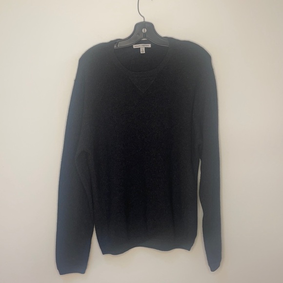 Autumn Cashmere Black Cashmere Men’s Crewneck Sweater - Picture 3 of 6